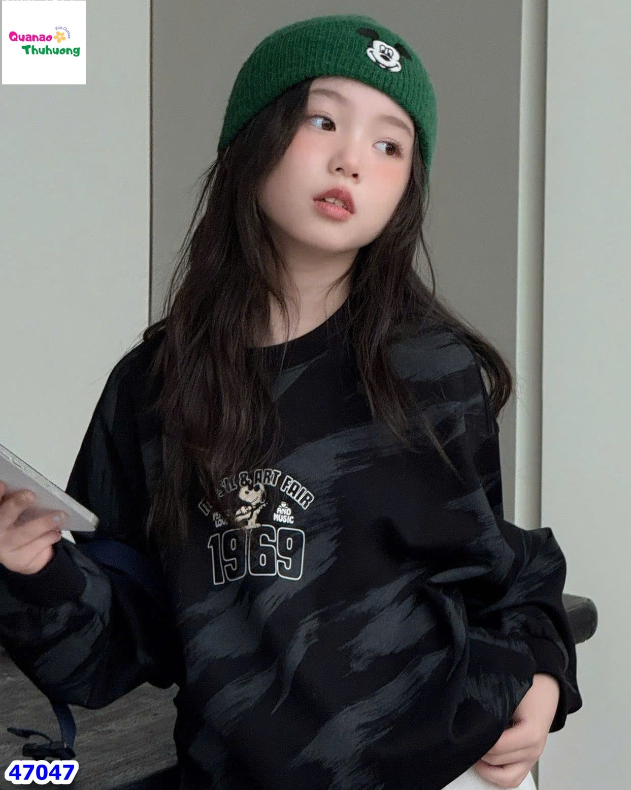 Sweater Banbino đen Snoopy 1969