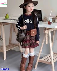 Chân váy tầng caro đỏ