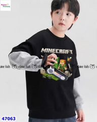 Set Elaine đen Minecreft, quần jean