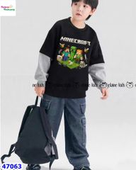 Set Elaine đen Minecreft, quần jean