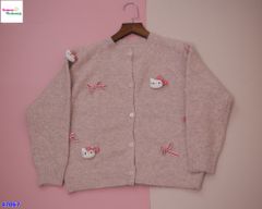 Áo cardigan len hồng Kitty