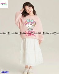 Set Elaine hồng Kitty, váy trắng dài