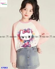 Set váy Elaine hồng Hello Kitty, váy jean