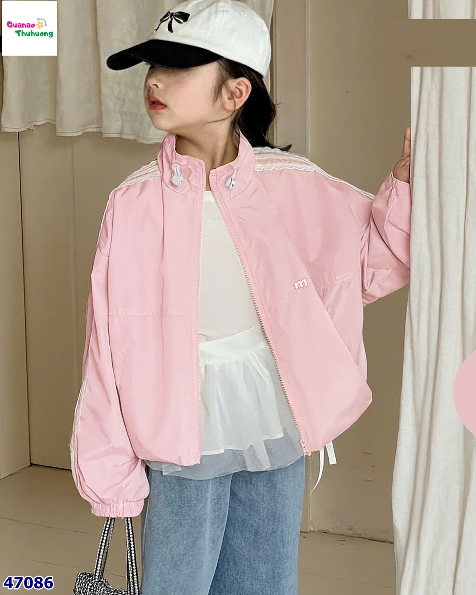 Áo khoác Nexxi hồng phối ren