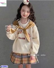 Set MLS kem miu miu, váy caro nâu