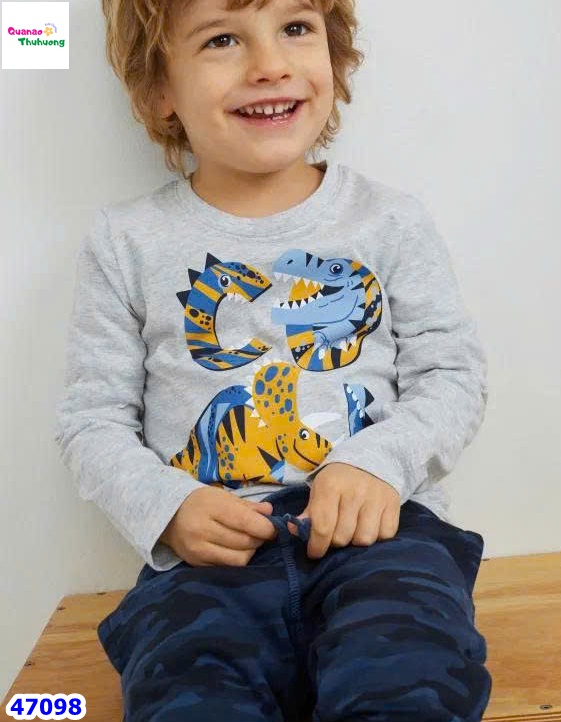 Bộ dài HuniKids xám khủng long