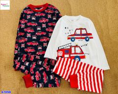 Bộ dài HuniKids trắng xe oto