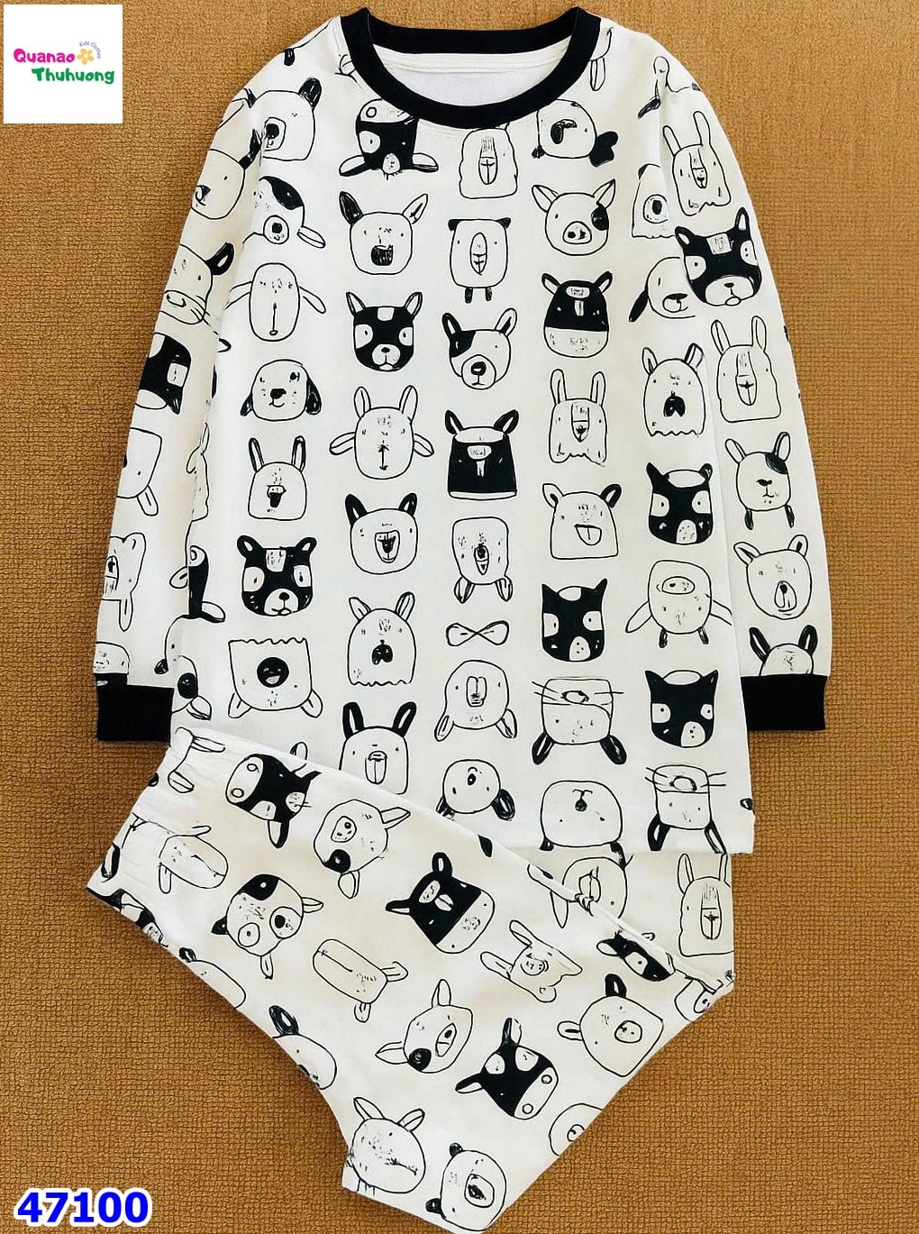 Bộ dài HuniKids trắng động vật