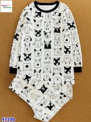 Bộ dài HuniKids trắng động vật