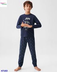 Bộ dài HuniKids xanh đen khủng long