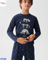 Bộ dài HuniKids xanh đen khủng long