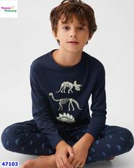 Bộ dài HuniKids xanh đen khủng long