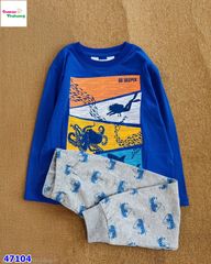 Bộ dài HuniKids xanh cá mập