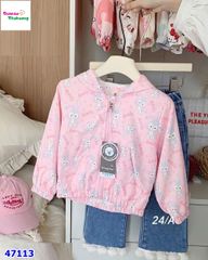 Áo khoác gió Bear hồng thỏ Stellalou