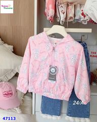 Áo khoác gió Bear hồng thỏ Stellalou
