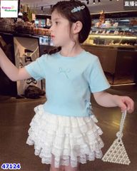 Set váy MiaKid xanh nơ