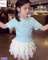 Set váy MiaKid xanh nơ