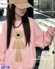 Áo sweater hồng gấu