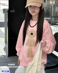 Áo sweater hồng gấu