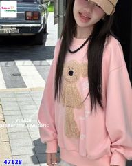Áo sweater hồng gấu