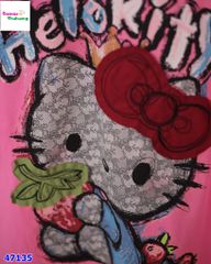 Áo thun HelloKitty nơ đỏ