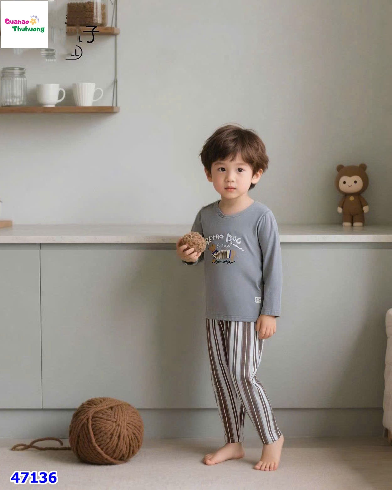 Bộ dài Ball xám Pet Dog