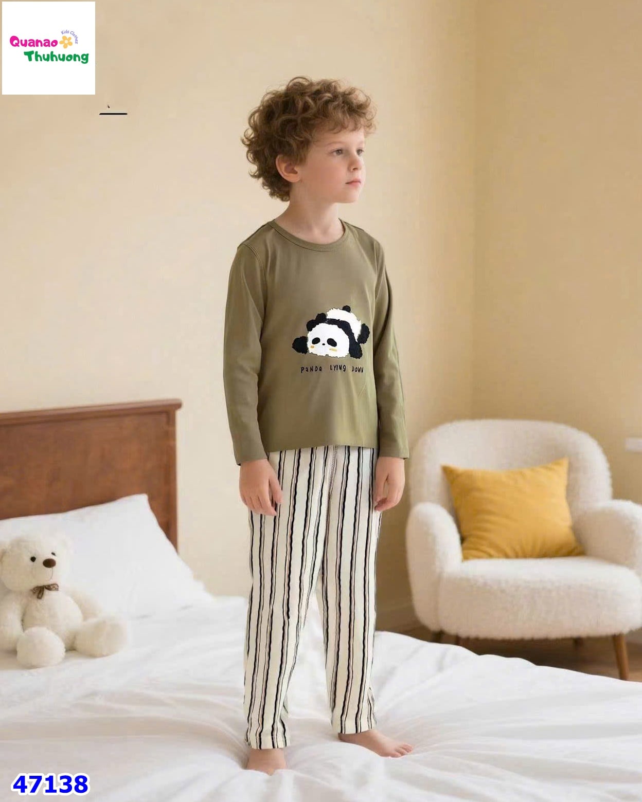 Bộ dài Ball xanh rêu gấu trúc