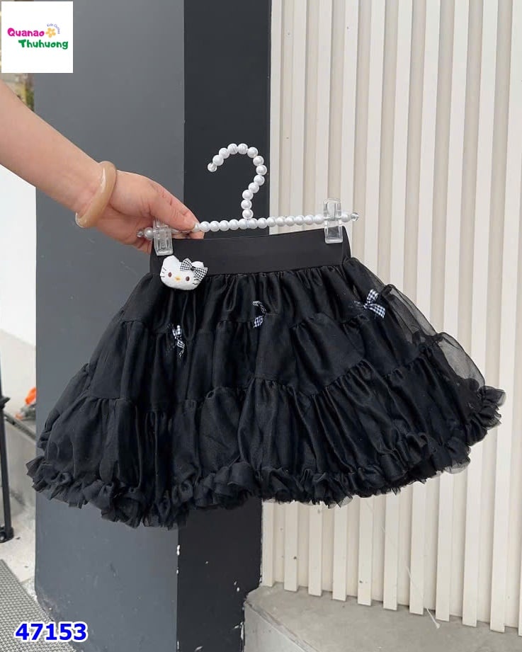 Chân váy tutu đen ren bồng