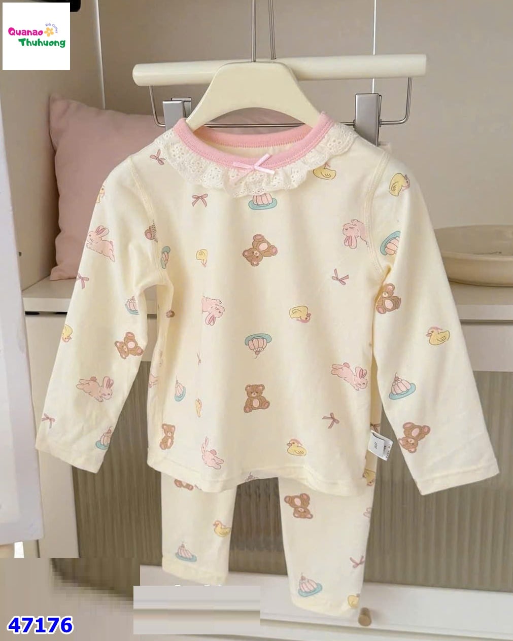 Bộ Honey kem hồng gấu thỏ vịt