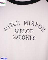 Áo thun Yoyo trắng tay đen