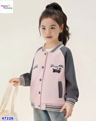 Áo khoác hồng Bumber in cún