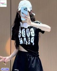 Áo đen viền trắng Gods Plan