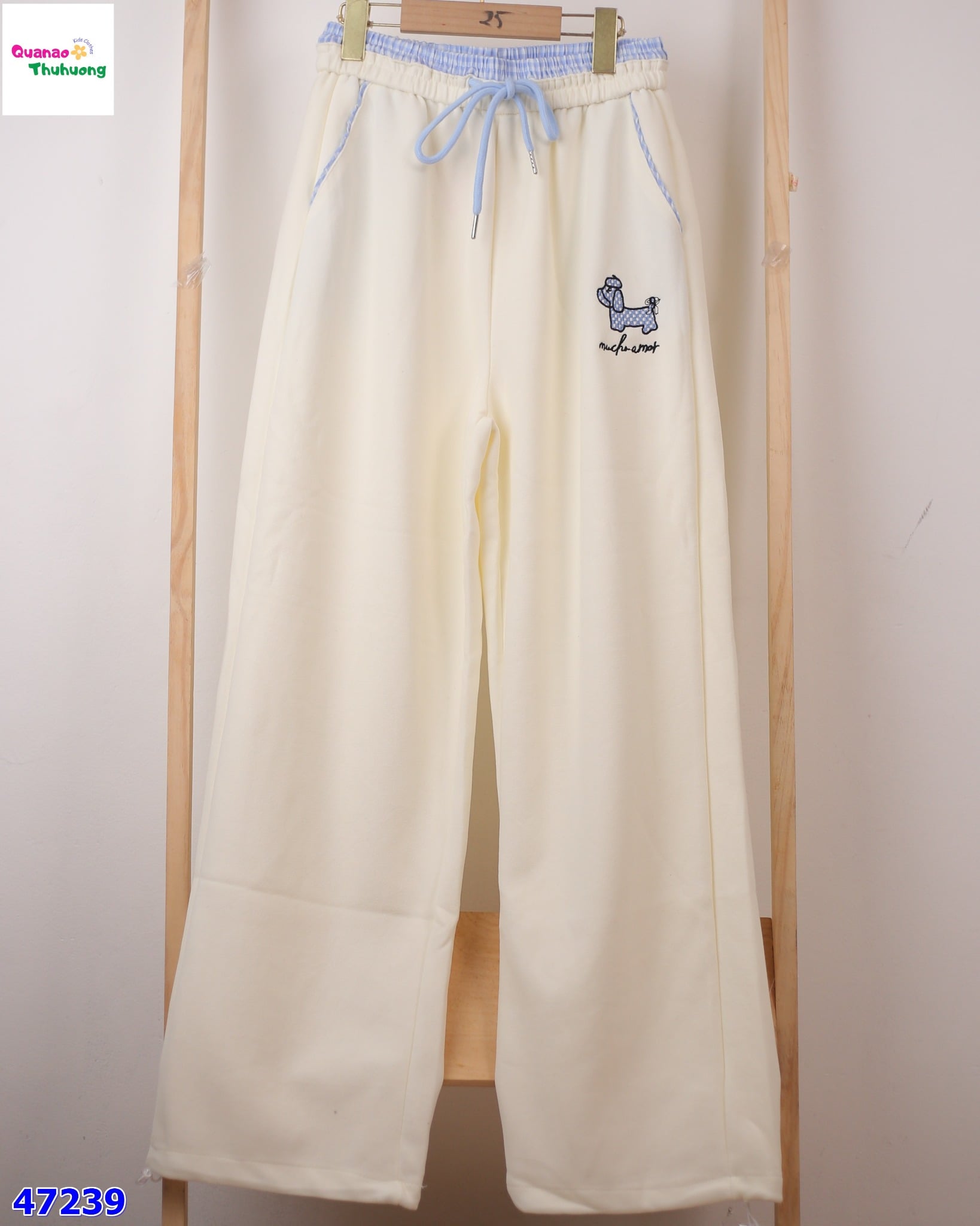 Quần kem dài chú cún