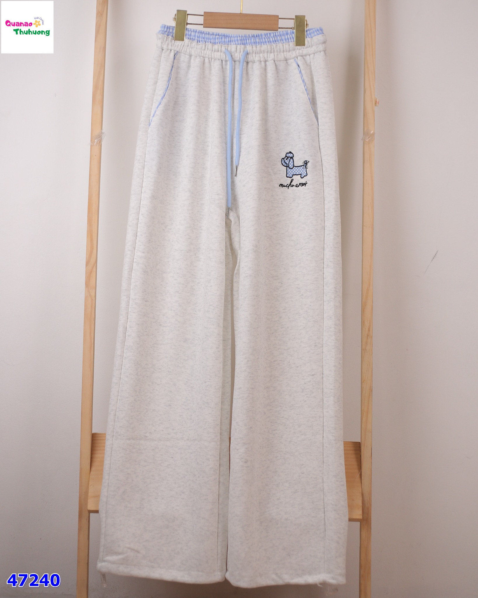 Quần xám dài loang chú cún