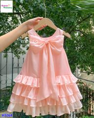 Đầm Melisa hồng xòe đính nơ