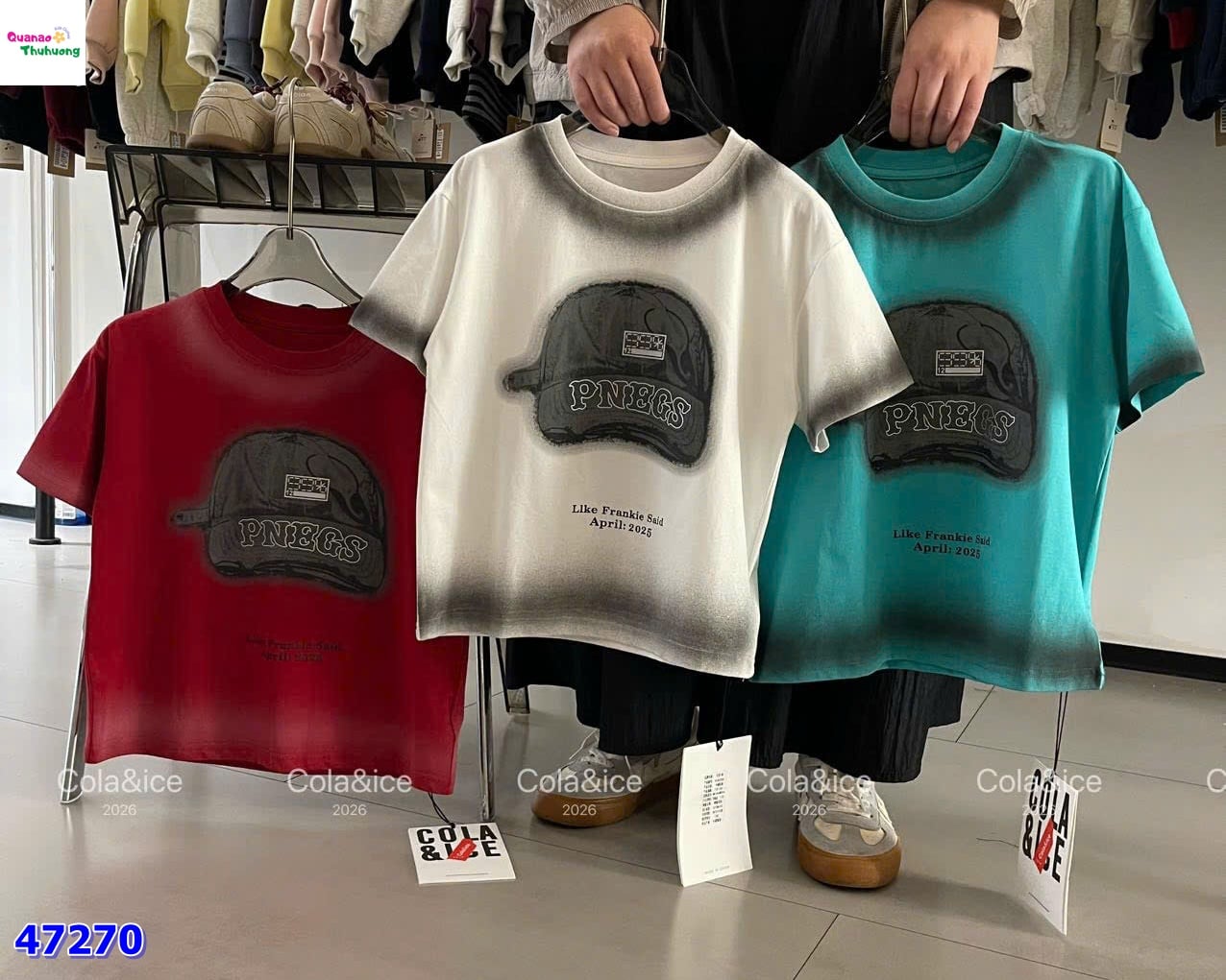 Áo Cola&Ice trắng nón