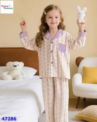 Pyjama Ball sọc tím thỏ