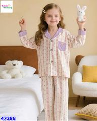 Pyjama Ball sọc tím thỏ