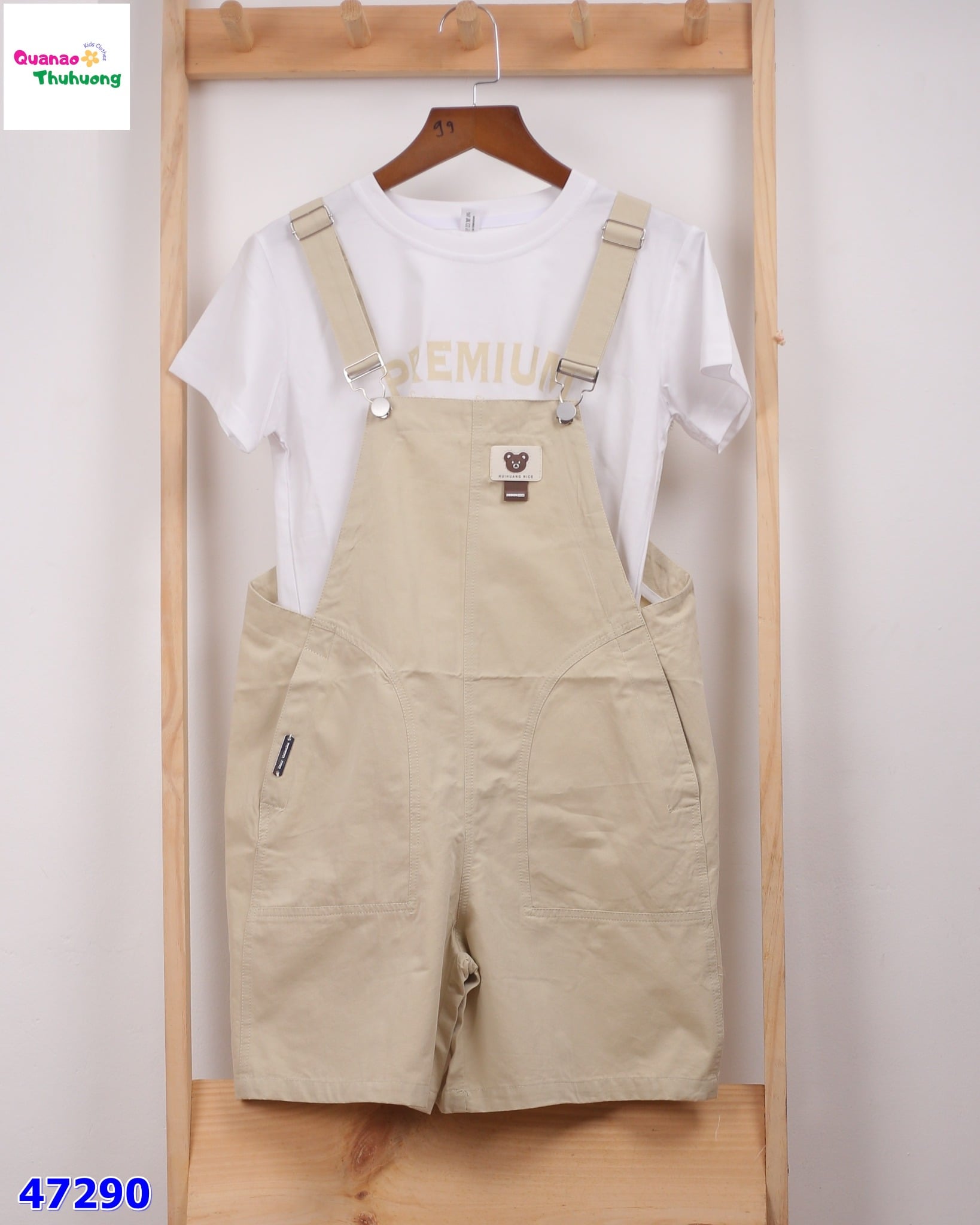 Set quần yếm DDH kem Gấu