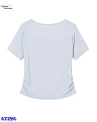 Áo xanh Perfect phối cổ trắng