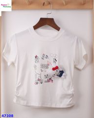 Áo Chaoboy trắng Hello Kitty bông