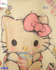 Áo thun vàng Hello Kitty vương miện