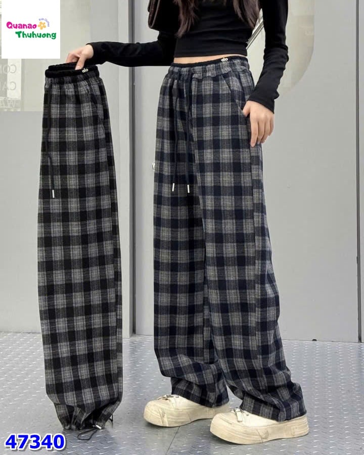 Quần dài Alo caro xám đen