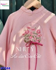 Áo dài Cúc chi hồng Như Ý