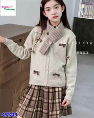 Set 3CT Áo len kem đính nơ (tặng túi đeo)