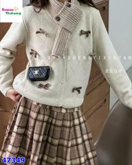 Set 3CT Áo len kem đính nơ (tặng túi đeo)