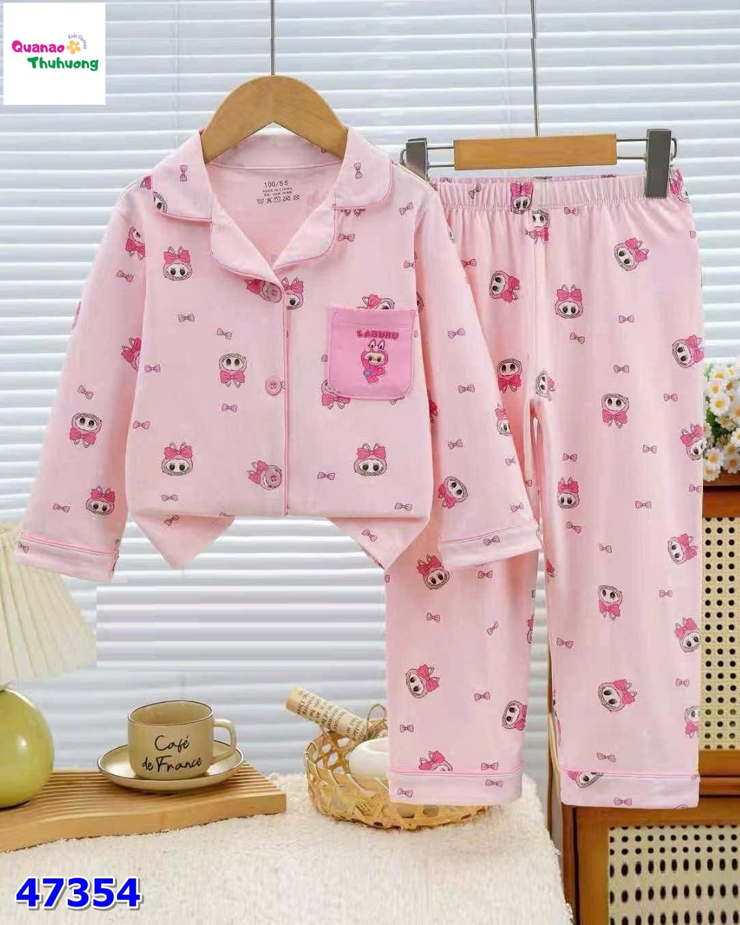 Pyjama hồng Labubu