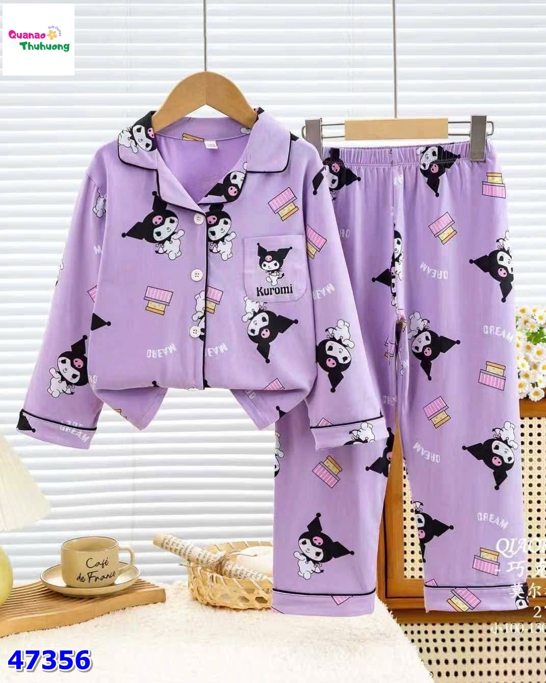 Pyjama tím đậm Kuromi