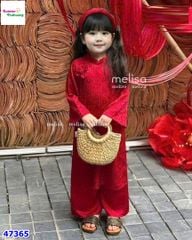 Áo dài Melisa đỏ đính hoa