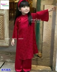 Áo dài Melisa đỏ đính hoa